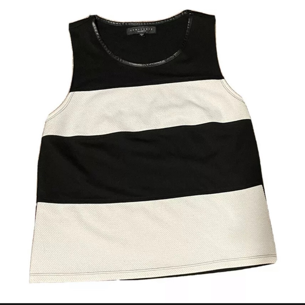 Sanctuary Women's White Striped Tank Top Small